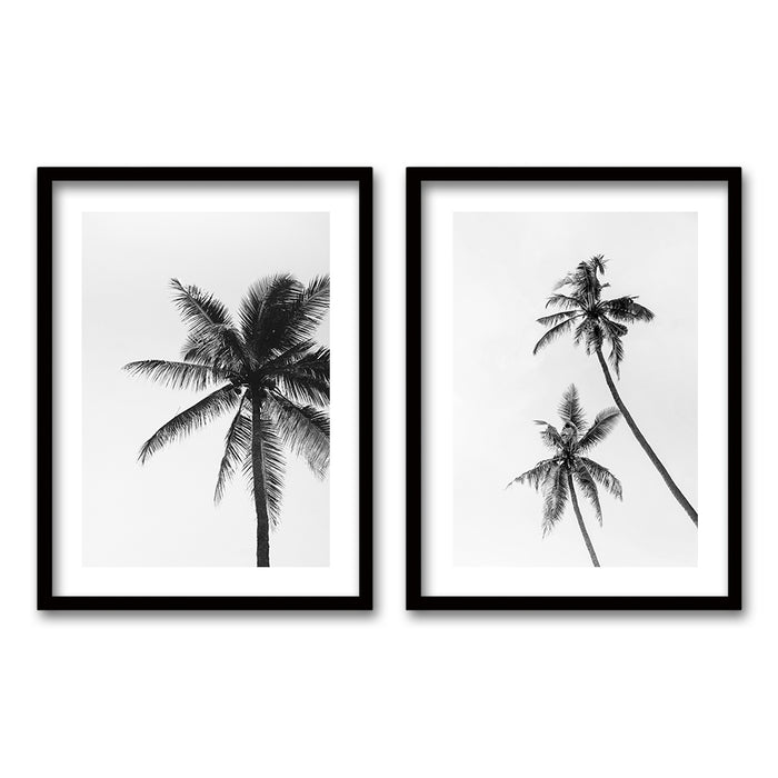 Cuadro Duo Palmeras Blanco y Negro