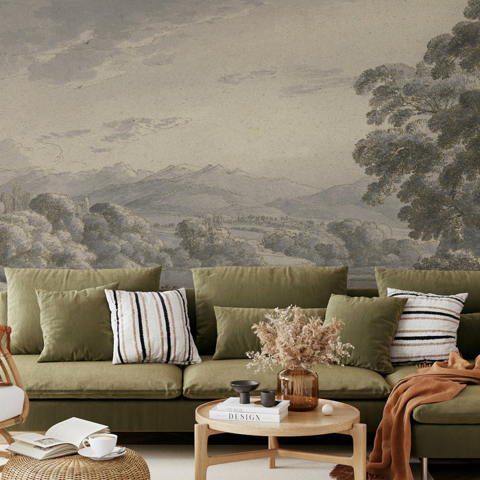 Papel Mural Paisaje Gris
