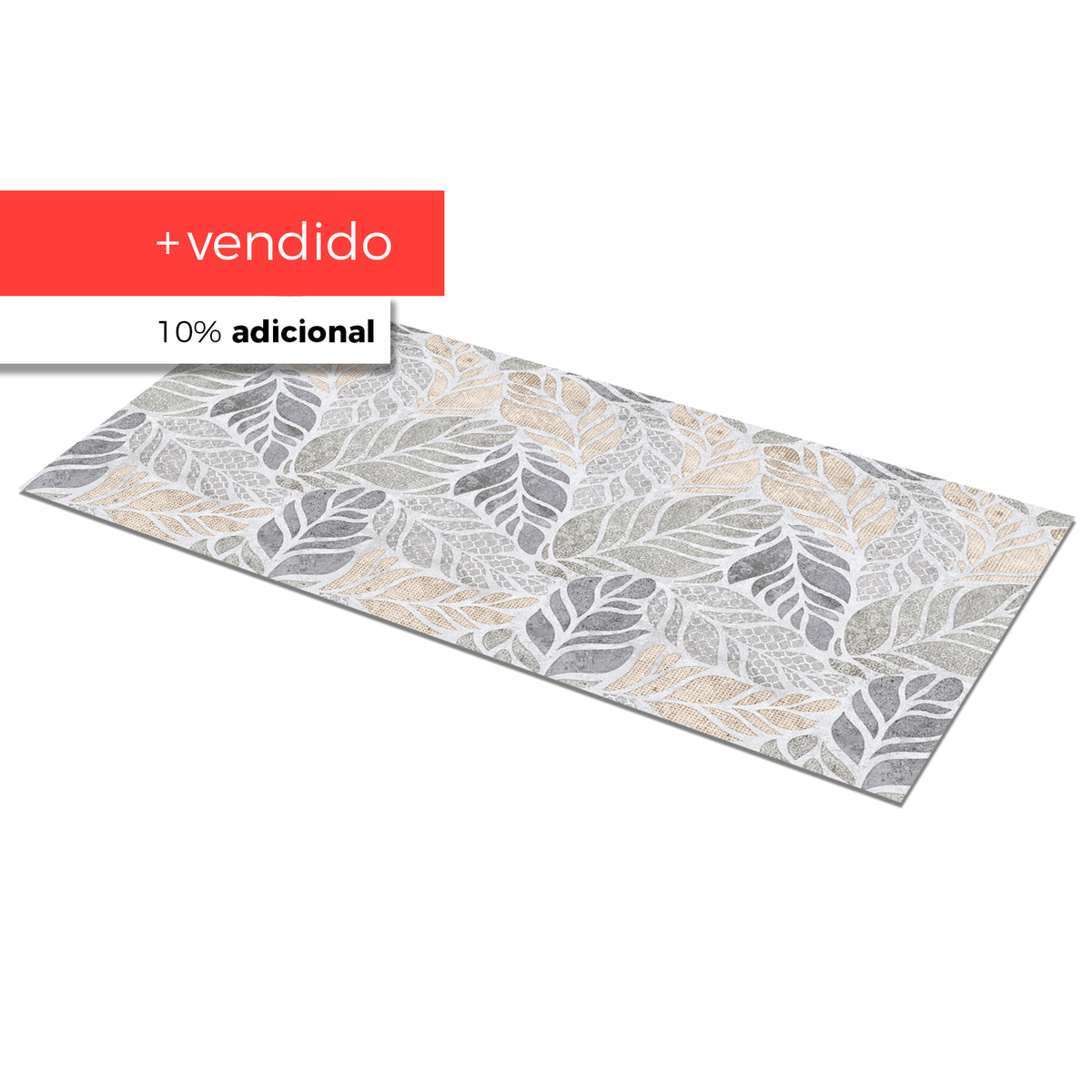 Alfombra vinílica Hojas Gris