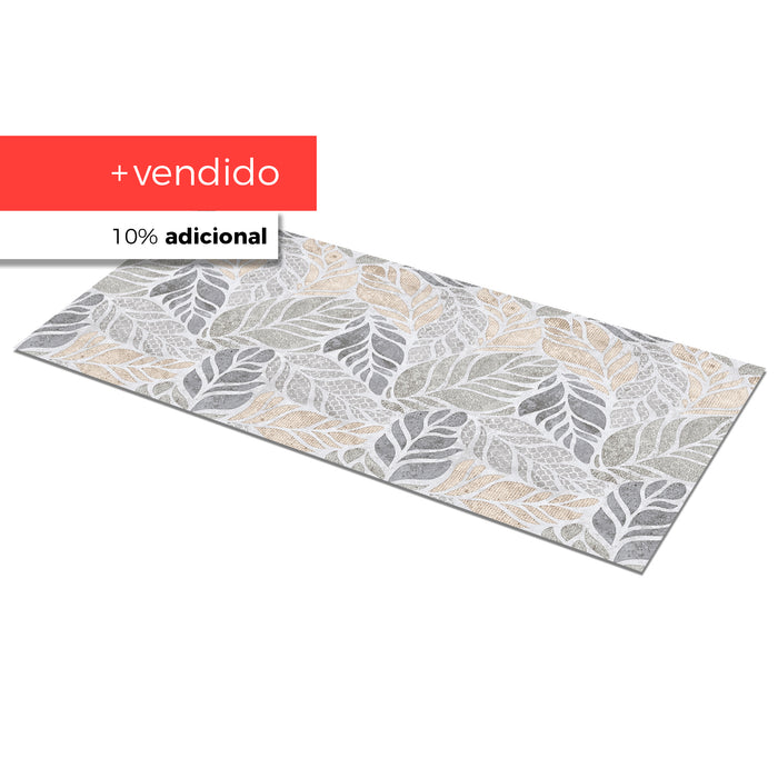 Alfombra vinílica Hojas Gris