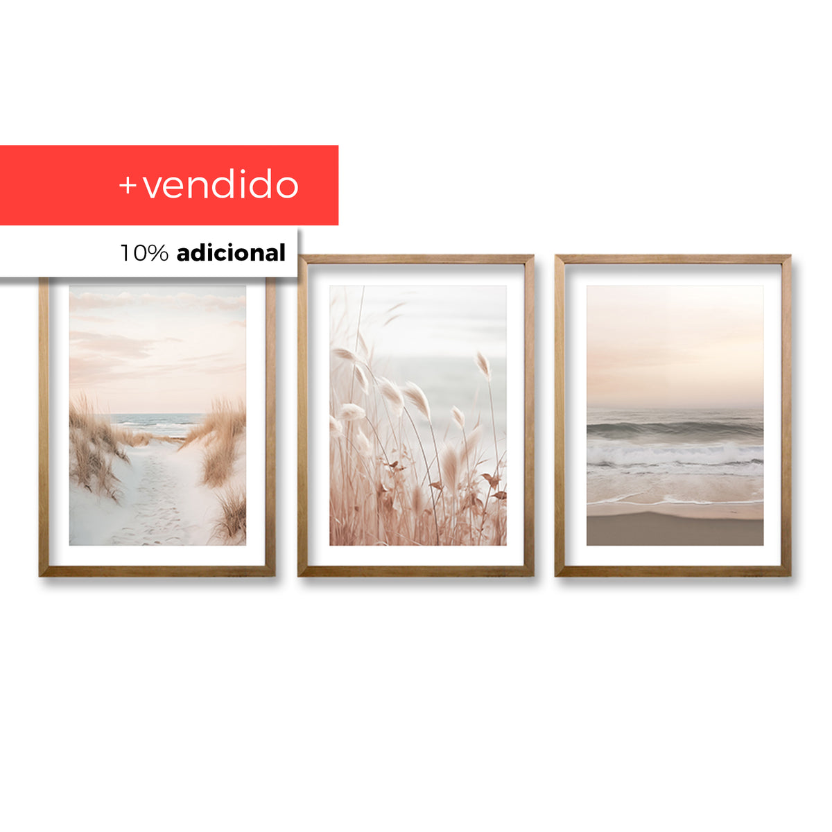 Cuadro Trio Walking Beach