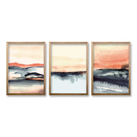 Cuadro Trio Madera Atardecer