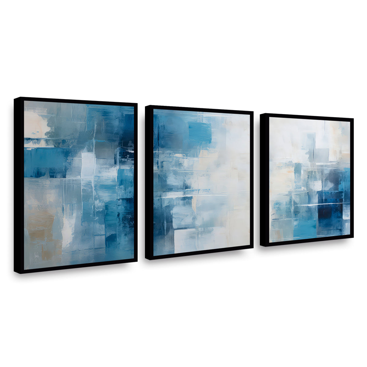 Canvas Trio Ilusión Azulada