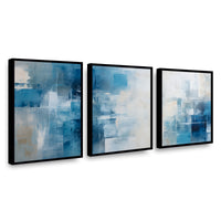 Canvas Trio Ilusión Azulada