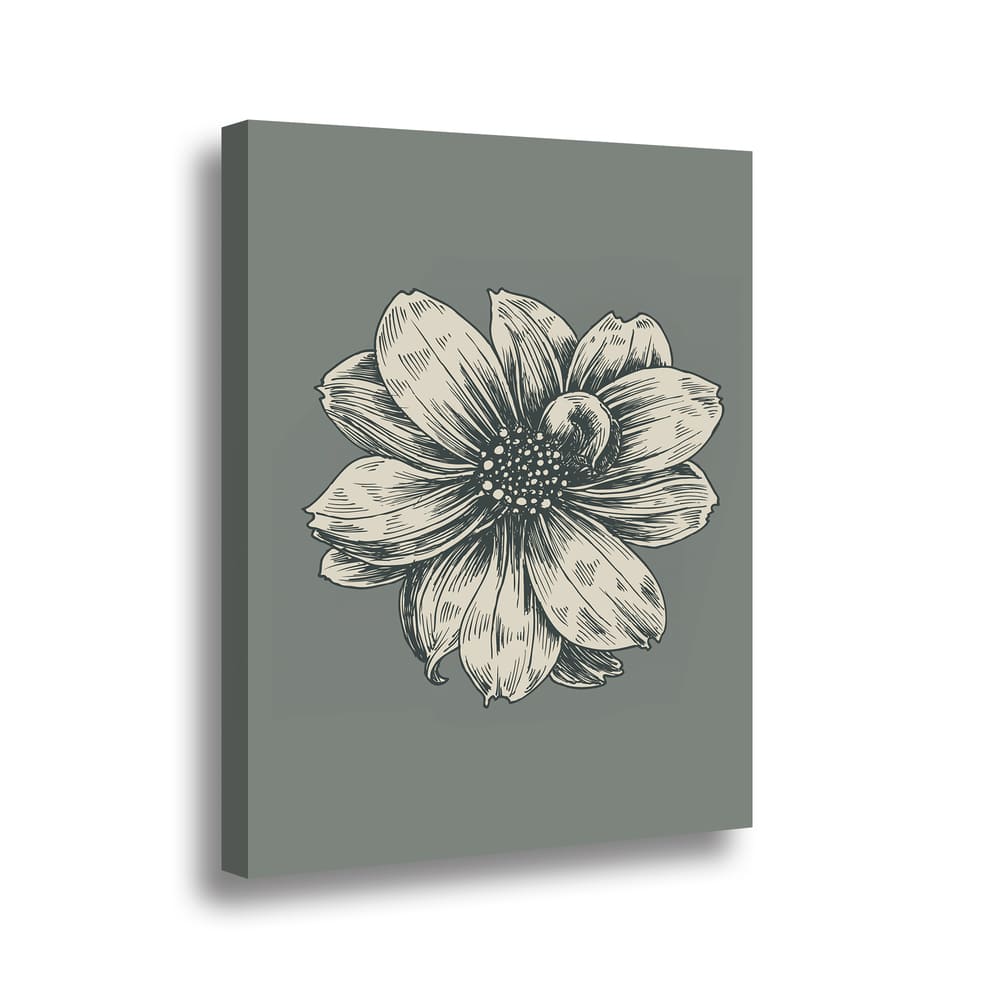 Canvas Flower Gray 70X50cms.