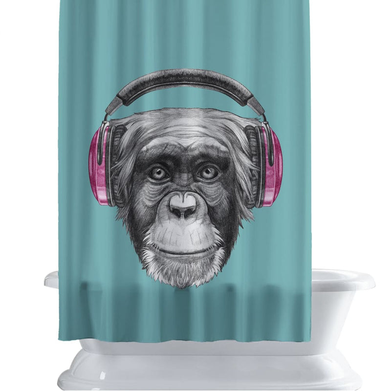 Cortina de Baño Monkey Headphones