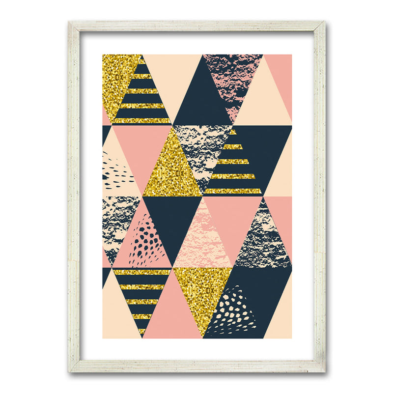 Cuadro Pink/Gold Triangles