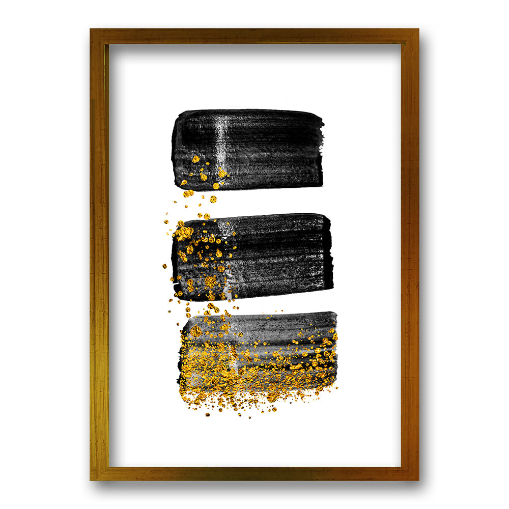 Cuadro Brush Gold Gray