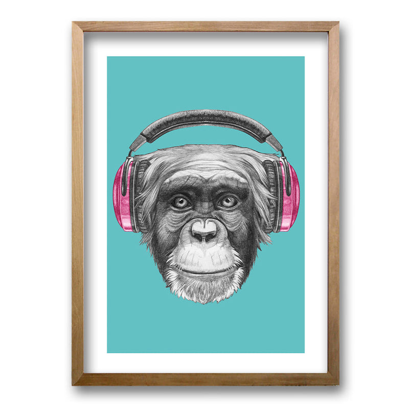 Cuadro Monkey Headphones