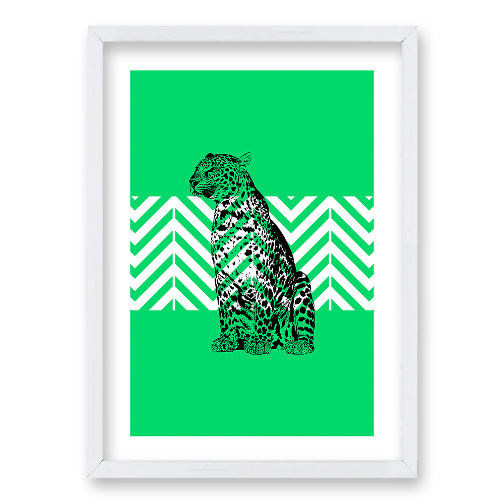 Cuadro Leopardo Verde