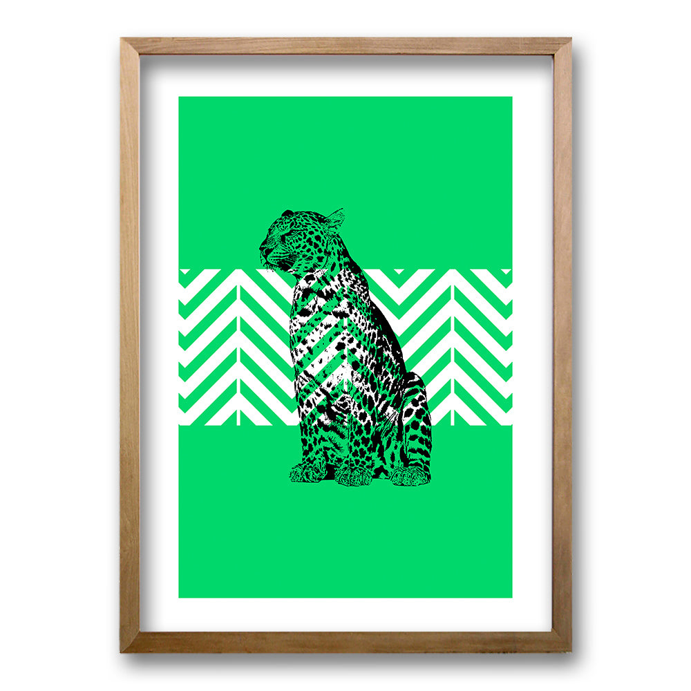 Cuadro Leopardo Verde