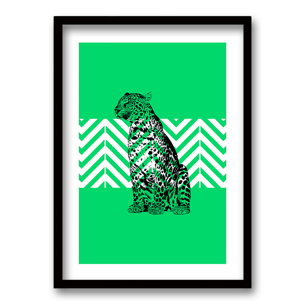 Cuadro Leopardo Verde
