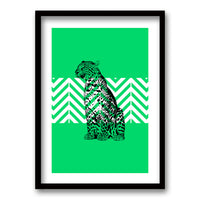 Cuadro Leopardo Verde