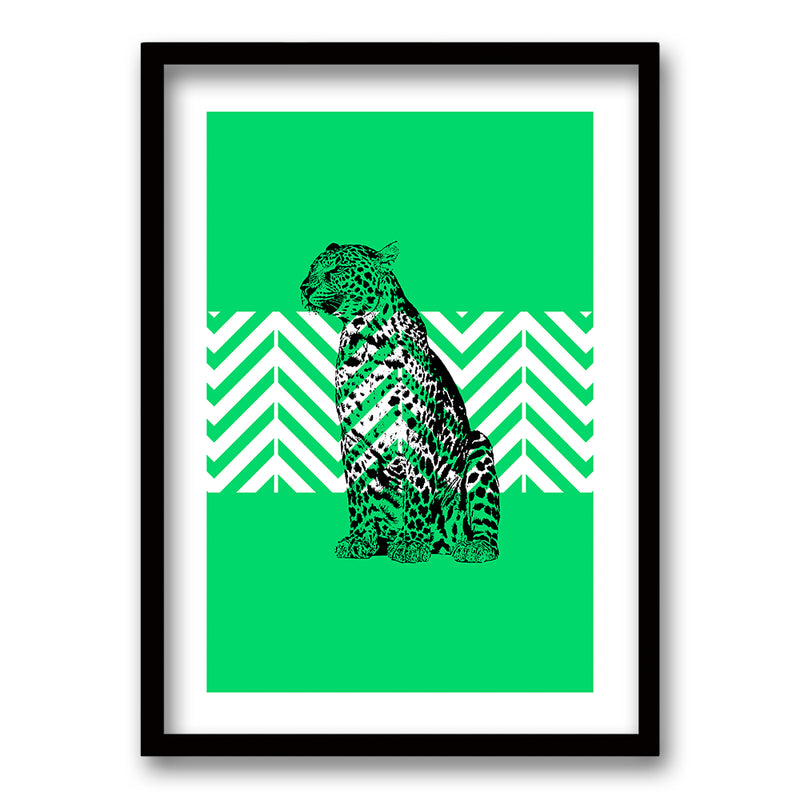 Cuadro Leopardo Verde
