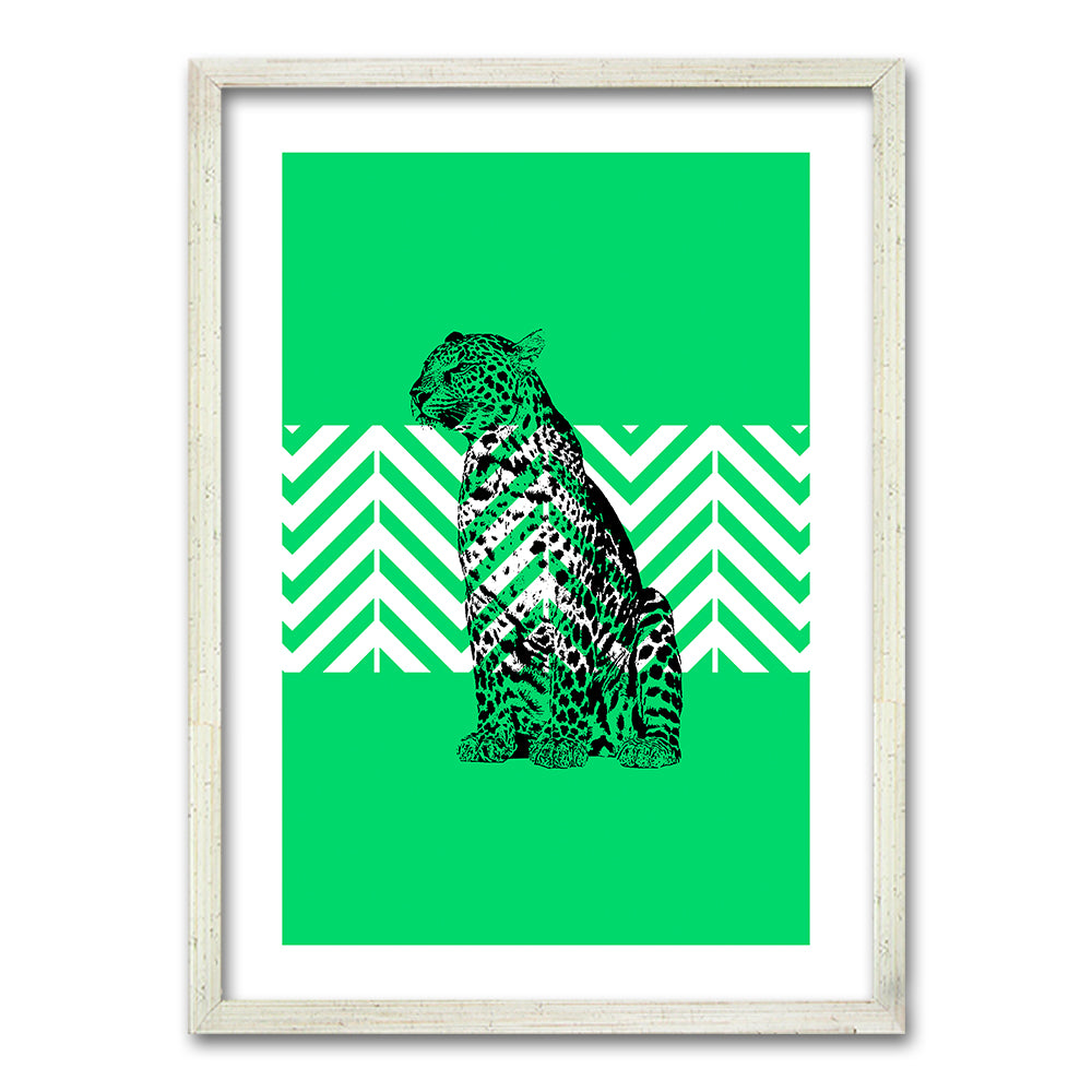 Cuadro Leopardo Verde