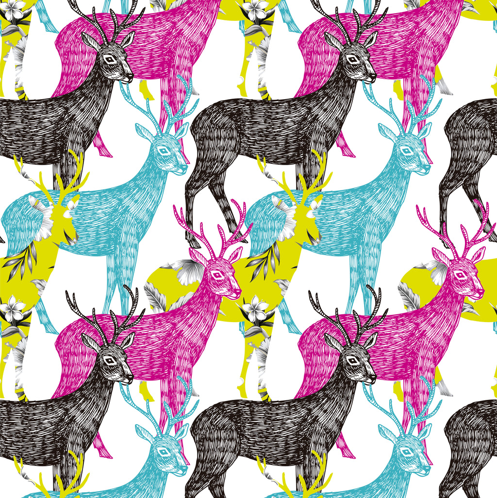 Papel Mural Color painted deers